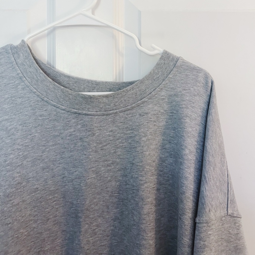 lululemon perfectly oversized crewneck in light heathered gray